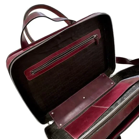 Zenori 1946 Firenze Vintage Maroon Red Briefcase
